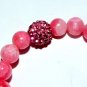 Women's  8 MM Pink Agate Awareness Stretch Bracelet 7.00"