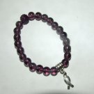 Women's 8 MM Purple Russian Amethyst Awareness Stretch Bracelet 7.25"