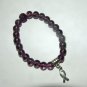 Women's 8 MM Purple Russian Amethyst Awareness Stretch Bracelet 7.25"