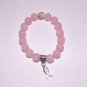 Women's 10 MM Pink Jade Awareness Ribbon Stretch Bracelet 7.25"