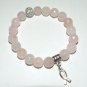 Women's 10 MM Pink Rose Quartz Awareness Ribbon Stretch Bracelet 7.50" #195