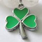 Women's White 10 MM Agate Enamel Shamrock Stretch Bracelet 7.50" #202