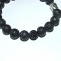 Black Lava Stone Stretch Bracelet With Two Sided  Buddha Head 7.50" #207