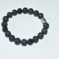 Black Lava Stone Stretch Bracelet With Two Sided  Buddha Head 7.50" #207