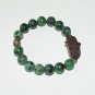 Men's 12 MM Ruby Zoisite Stretch Bracelet Hamsa Charm Stretch Bracelet  8.0" #214