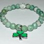 Women's 8 MM Tree Agate Shamrock Stretch Bracelet 7.10" #223