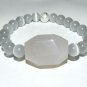 Women's 8 MM Gray Cat's Eye Agate nugget Stretch Bracelet 7.00" #232