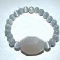 Women's 8 MM Gray Cat's Eye Agate nugget Stretch Bracelet 7.00" #232