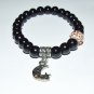 Women's 8 MM Black Onyx "sun moon and Stars" stretch bracelet 7.50"  #238