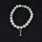 Women's 8 MM White Howlite Dog Lovers Stretch Bracelet 7.25" #240