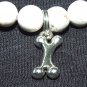 Women's 8 MM White Howlite Dog Lovers Stretch Bracelet 7.25" #240
