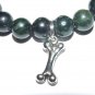 Women's 8 MM Green Jasper Dog Lovers Stretch Bracelet 7.25" #245