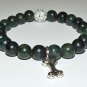 Women's 8 MM Green Jasper Dog Lovers Stretch Bracelet 7.25" #245