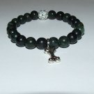 Women's 8 MM Green Jasper Dog Lovers Stretch Bracelet 7.25" #245