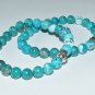 Women's 8 MM Turquoise Stretch Four-Sided Buddha Set/Pair Stretch Bracelet 7.25" #250