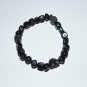 Unisex 8 MM X 8 MM Marble Nugget Howlite Skull Stretch Bracelet 8.00"  #251