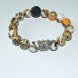 Women's 10 MM Turkish Turquoise Silver Butterfly Stretch Bracelet 7.25"  #263