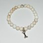 Unisex 8 MM White Howlite Dog Lovers Stretch Bracelet 7.75"  #283