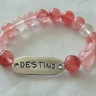 Women's 10 MM Watermelon Tourmaline  "Destiny" Stretch Bracelet 7.25" #286