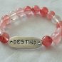 Women's 10 MM Watermelon Tourmaline  "Destiny" Stretch Bracelet 7.25" #286