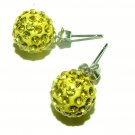 10 MM Canary Yellow Swarovski Crystal Pave Sphere Stud Earrings