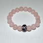 Women's 10 MM Rose Quartz Awareness Murano Glass Ribbon Stretch Bracelet 7.50"