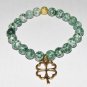 Women's 8 MM Tree Agate 4 Leaf Clover Stretch Bracelet 7.50" #289