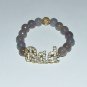 Women's 10 MM Faceted Gray Agate "BAD" Crystal Stretch Bracelet 7.50"