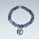 Women's 8 MM Sodalite OM Yoga Stretch Bracelet 7.50"