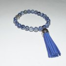Women's 8 MM Sodalite Buddha Mala Tassel Yoga Bracelet 7.50"