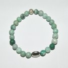 Men's 8 MM Tree Agate "LUCK" Stretch Bracelet 8.25"