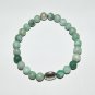 Men's 8 MM Tree Agate "LUCK" Stretch Bracelet 8.25"
