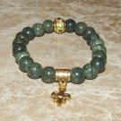 Women's 8 MM Serpentine Fleur de Lis Stretch Bracelet 7.10"