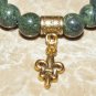 Women's 8 MM Serpentine Fleur de Lis Stretch Bracelet 7.10"