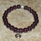 Women's 8 MM Russian Amethyst Yin Yang Stretch Bracelet 7.25"