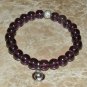 Women's 8 MM Russian Amethyst Yin Yang Stretch Bracelet 7.25"