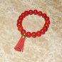 10 MM Carnelian Mala Tassel Stretch Bracelet 7.50"