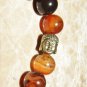 Men's 10 MM Fire Agate Buddha Head Mala Tassel Stretch Bracelet 8.0"