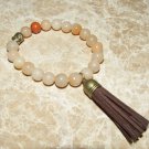 Men's 10 MM Natural Jade Mala Tassel Buddha Head Stretch Bracelet 8.0"
