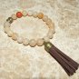 Men's 10 MM Natural Jade Mala Tassel Buddha Head Stretch Bracelet 8.0"