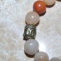 Men's 10 MM Natural Jade Mala Tassel Buddha Head Stretch Bracelet 8.0"