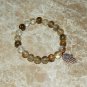 Natural 10 MM Tourmaline Copper Hamsa Stretch Bracelet 8.0"