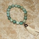 Unisex 12 MM  Turquoise Mala Stretch Bracelet 8.00"
