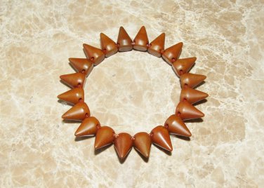 Unisex Brown Howlite Spike Stretch Bracelet 7.50"
