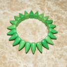 Unisex Apple Green Howlite Spike Stretch Bracelet 7.50"
