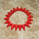 Unisex Red Howlite Spike Stretch Bracelet 7.50"