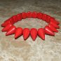 Unisex Red Howlite Spike Stretch Bracelet 7.50"