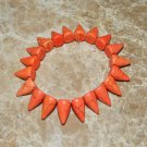Unisex Orange Tangerine Howlite Spike Bracelet 7.50"
