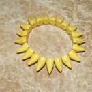 Unisex Yellow Howlite Spike Stretch Bracelet 7.50"