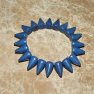 Unisex Blue Howlite Spike Stretch Bracelet 7.50"